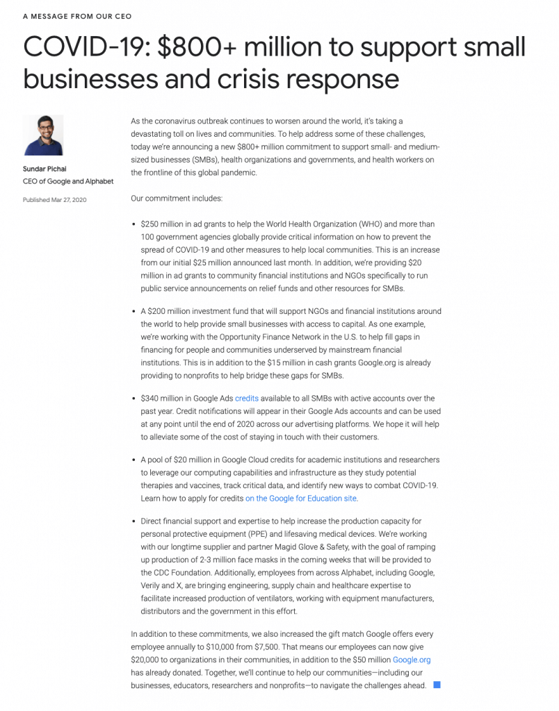 google community relief