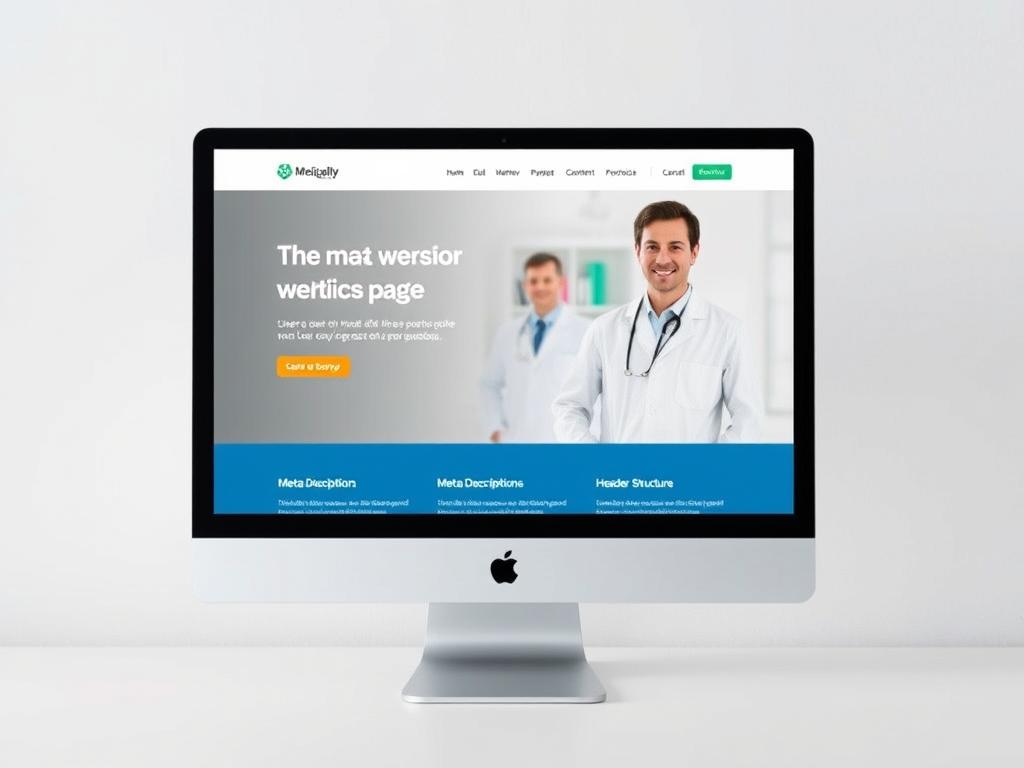 Doctor's website showing optimized service page with proper SEO for doctors elements highlighted