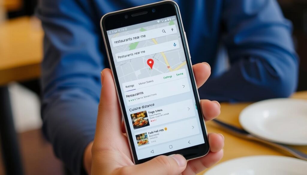 Local SEO implementation for restaurant showing Google Maps results Local SEO implementation for restaurant showing Google Maps results