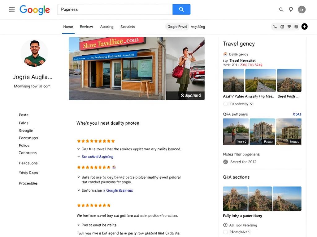 Optimized Google Business Profile for a travel agency showing SEO for travel website local strategies